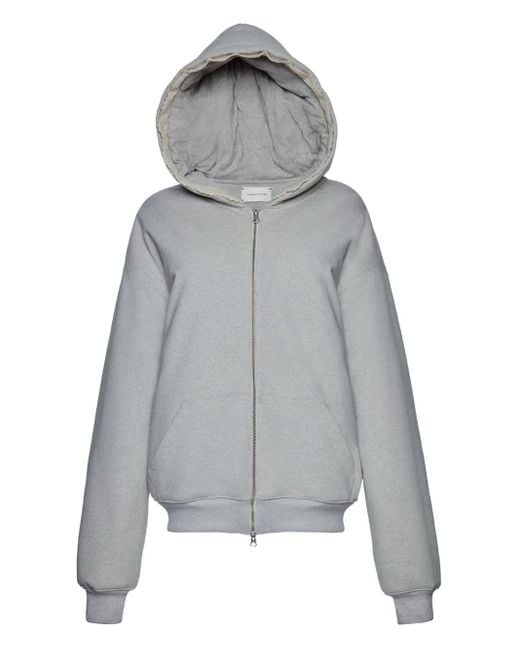 Magda Butrym Gray Lace-Trimmed Hoodie