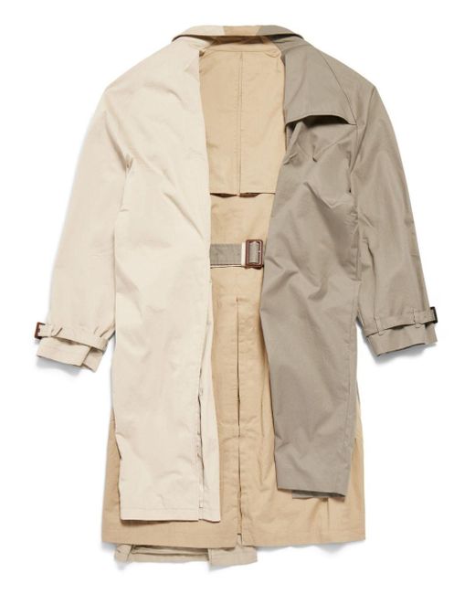 Balenciaga Natural Double Sleeve Hybrid Cotton Trench Coat