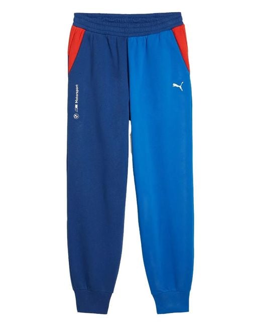PUMA Blue X Bmw Motorsport Colourblock Logo Trousers for men