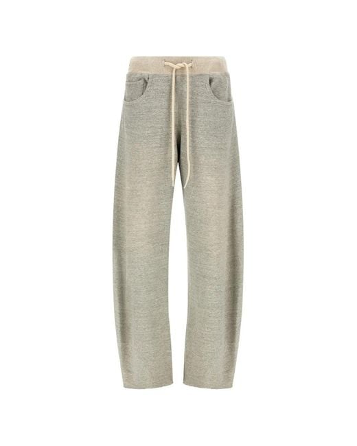 R13 Gray Darted Barrel-Leg Track Pants