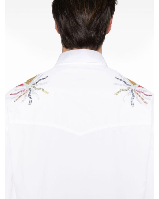 Chemise à ailes strassées Bluemarble pour homme en coloris White