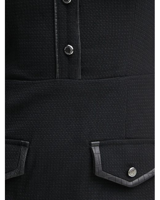 Morgan Black Half-Button Mini Dress