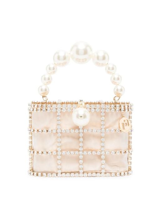 Rosantica White Holli Faux Pearl-Embellished Mini Bag