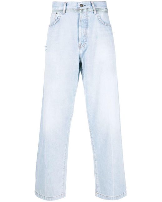 Jeans dritti con stampa Bianco Farfetch Abbigliamento Pantaloni e jeans Jeans Jeans straight 