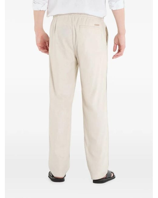 Calvin Klein Natural Straight-Leg Linen Trousers for men