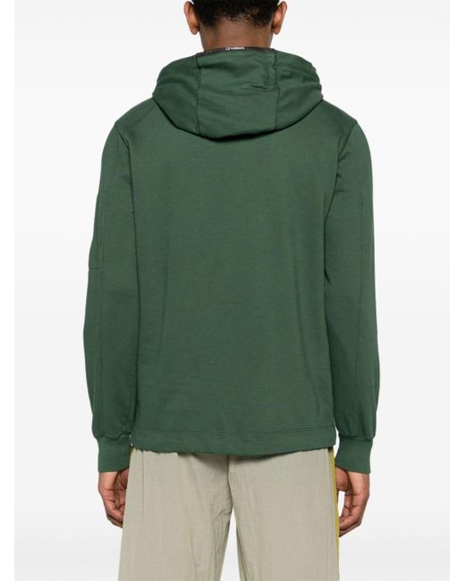 C P Company Green Lens-detailed Cotton Hoodie for men