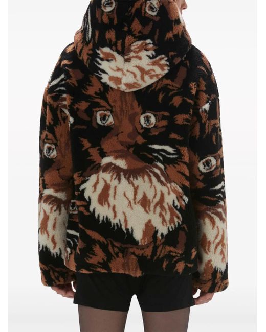 J.W. Anderson Black Graphic-Print Fleece Jacket for men