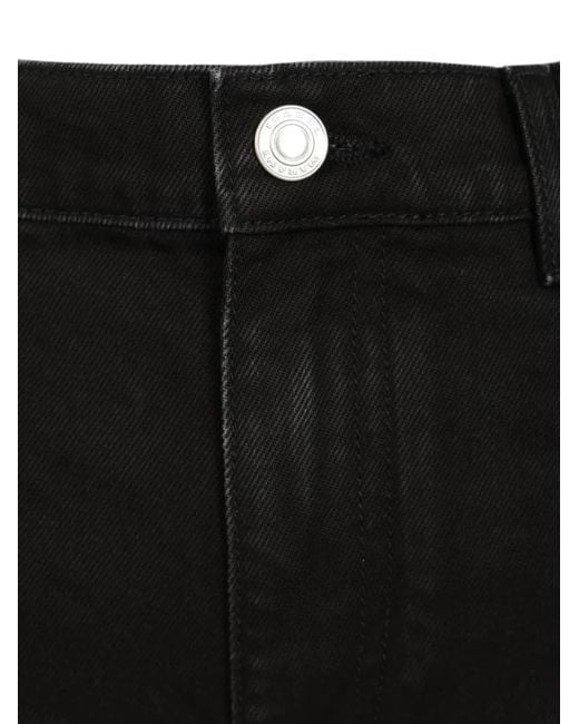 Isabel Marant Black Logo-Patch Wide-Leg Jeans