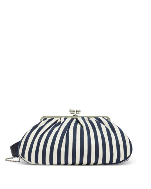 Weekend by Maxmara White Striped Shoulder Bag With Top Handle