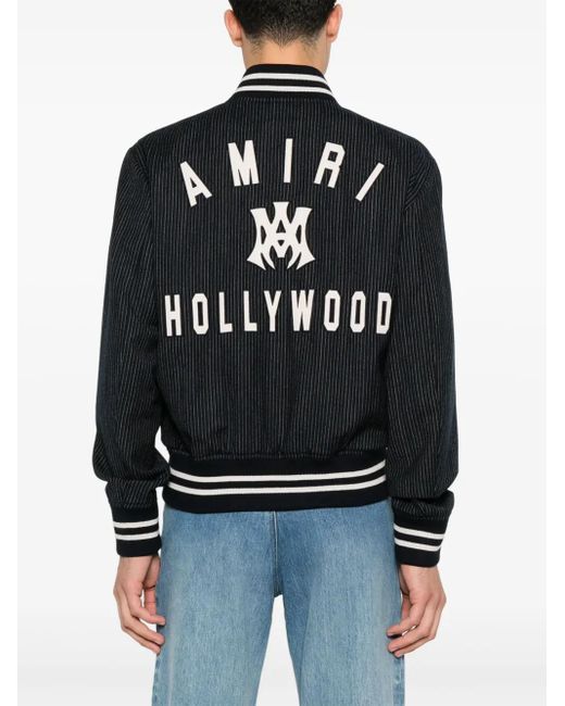 Amiri Black Classic Pinstripe Bomber Jacket For for men
