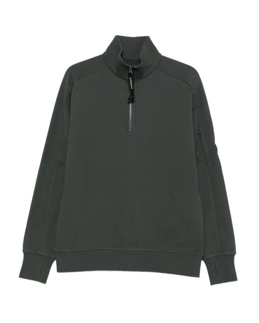 C P Company Green High Half-Zip Neck Sweatshirt for men
