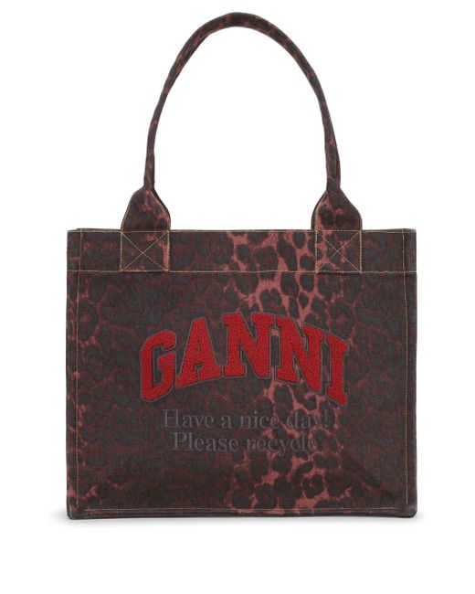 Sac À Main À Imprimé Léopard Ganni en coloris Red