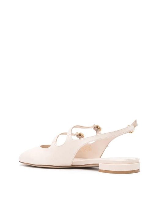 Stuart Weitzman White Benni Ballerinas