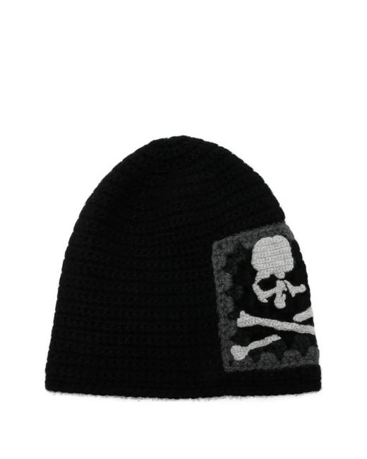 MASTERMIND WORLD Black Logo-Motif Beanie for men