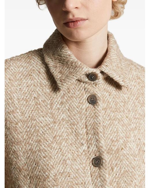 Chaqueta Con Botones Y Motivo De Espiga Peserico de color Natural