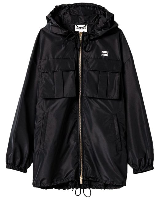 Miu Miu Black Panelled Parka Coat