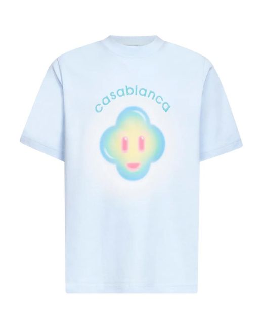 Casablanca Blue Graphic Organic Cotton T-Shirt for men