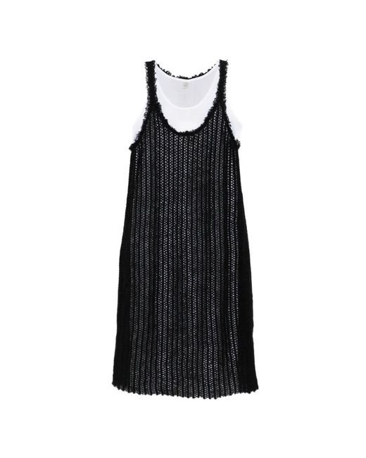 Totême Black Mohair Knit Tank Dress