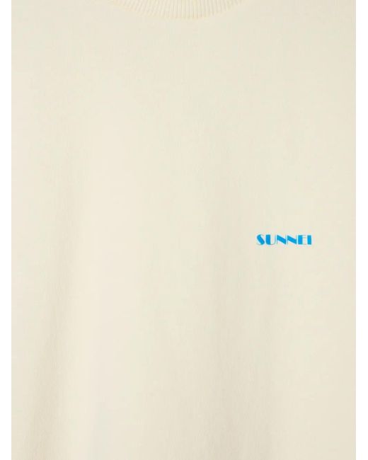 Sunnei White Mega Long-Sleeve T-Shirt