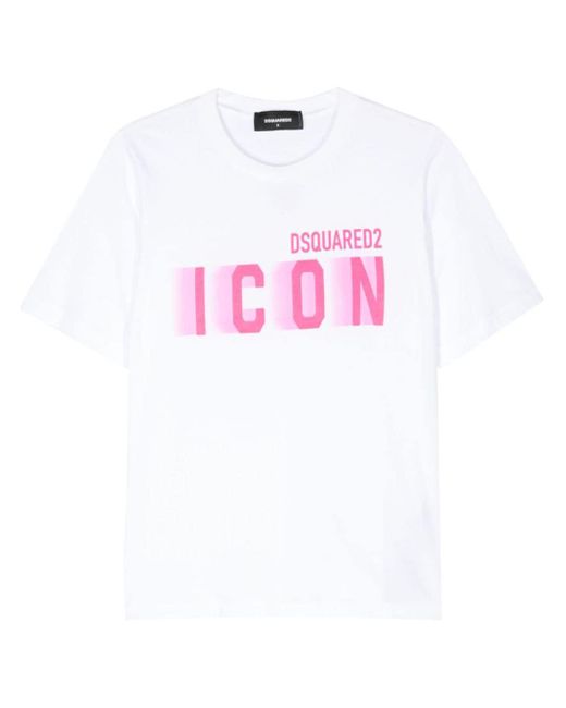 DSquared² Pink Icon Blur Easy Fit Tee