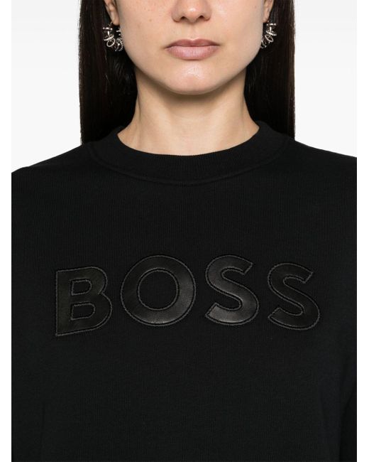 Boss Black Logo-patch Cotton Sweatshirt