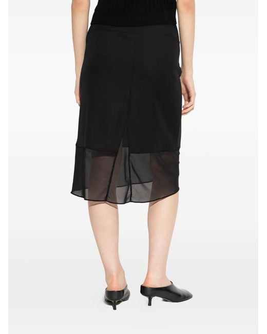 IRO Black Mesh-Panel Skirt