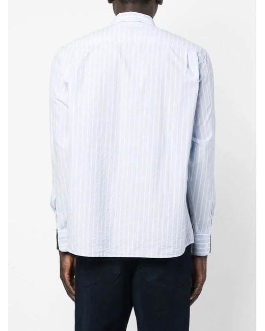 Orlebar Brown White Long-Sleeve Striped Shirt for men