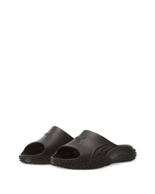 PUMA Black Mostro Debossed-Logo Slides