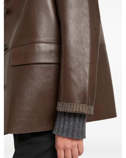 Yves Salomon Brown Leather Jacket