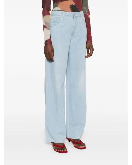 Lorena Antoniazzi Blue Logo-Patch Jeans