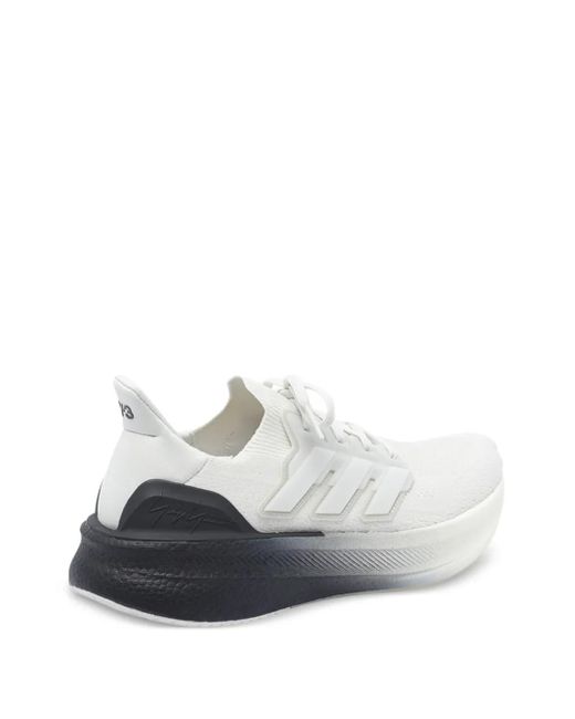 Y-3 White Ultraboost Lace-Up Sneakers