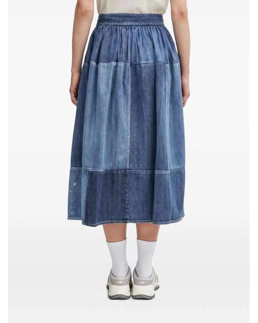 Visvim Blue Jeansrock Im Patchwork-Look