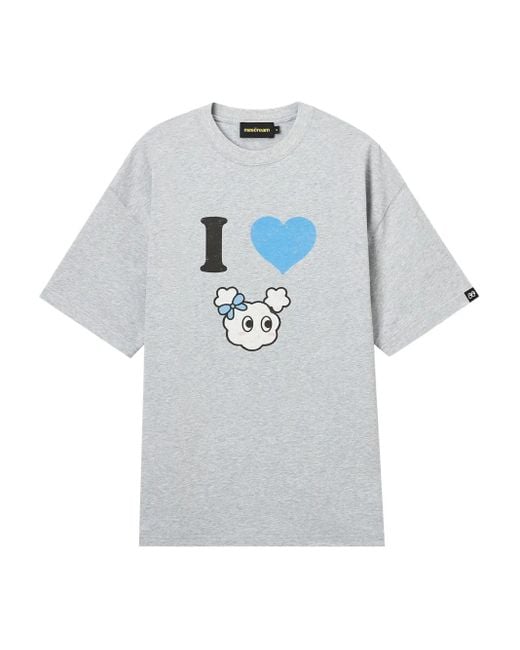 Mini Cream Katoenen T-Shirt Met Grafische Print in het Gray