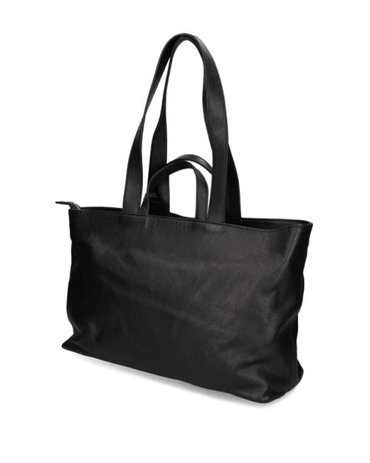 Vic Matié Black Engraved-Logo Tote Bag