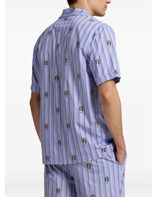 Polo Ralph Lauren Blue Stripe Bear-Print Sleep Top for men