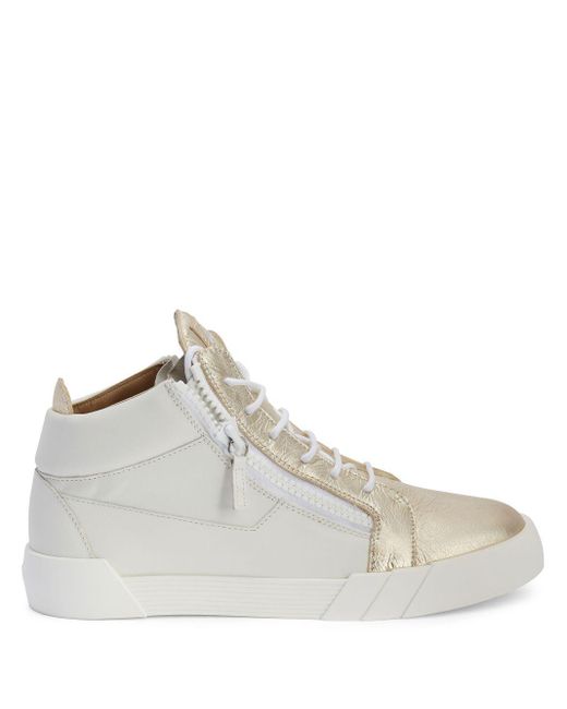 Giuseppe Zanotti Brown High-top Leather Zip-up Sneakers for men