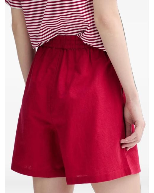 Marc O' Polo Red Drawstring Patch-Pocket Shorts