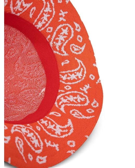 Kangol Red Paisley-Pattern Bucket Hat