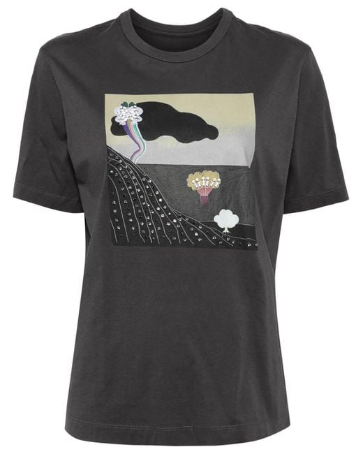 JNBY Black Printed Short-Sleeved T-Shirt