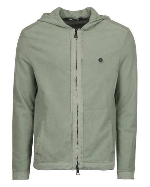 Hannes Roether Green Zip-Up Hoodie for men