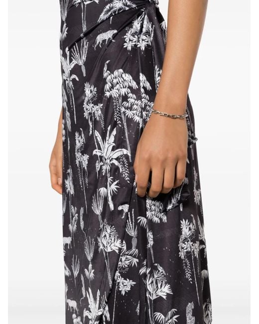 Robe Mi-Longue Falcao À Col V Lygia & Nanny en coloris Black