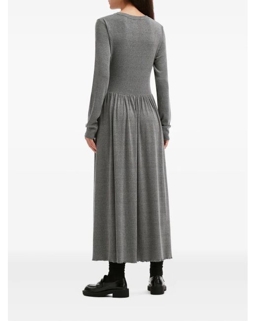 B+ AB Gray Ong-Sleeve Midi Dress