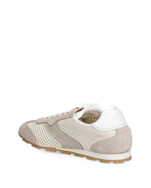 Marc O' Polo White Suede-Panel Mesh Sneakers