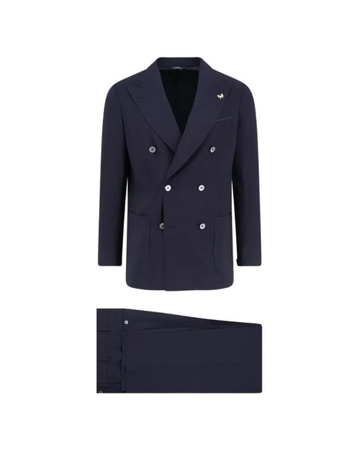 Tombolini Blue Zero Gravity Double-Breasted Suit for men