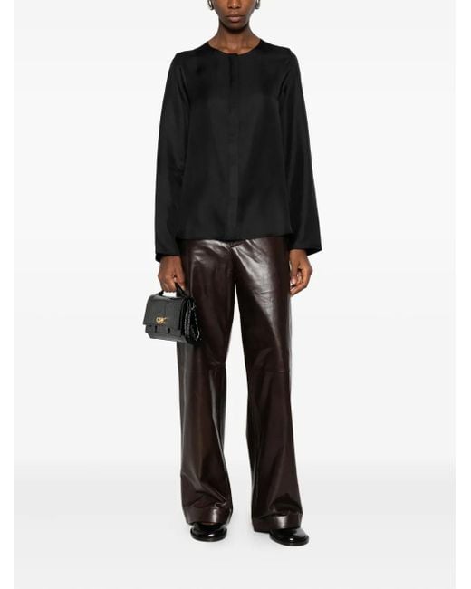 Loulou de Saison Black Round-Neck Long-Sleeve Shirt