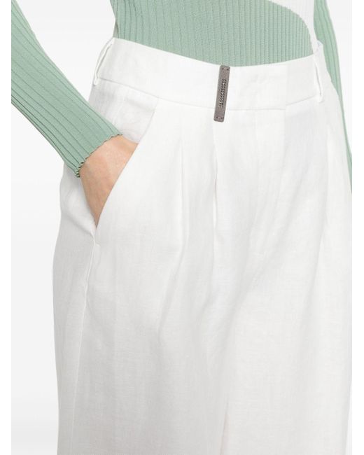 Pantalones cortos de talle alto Peserico de color White