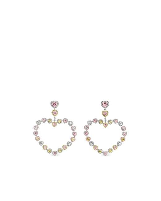 Anabela Chan White 18Kt Vermeil Love Heart Diamond Earrings