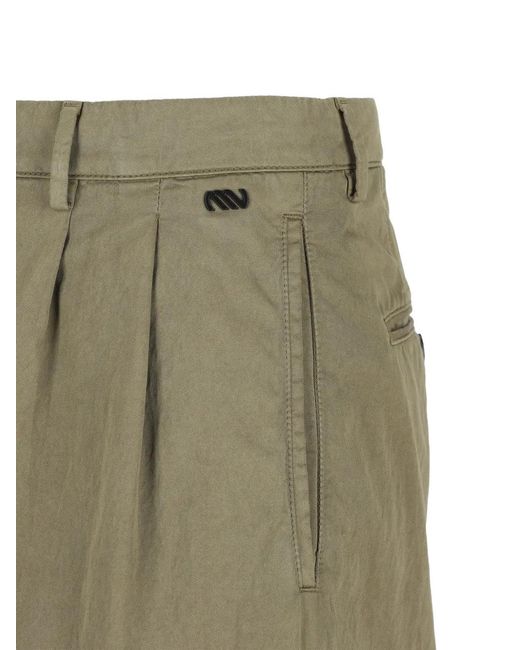 Massimo Osti Studio Green Pleated Logo Trousers for men