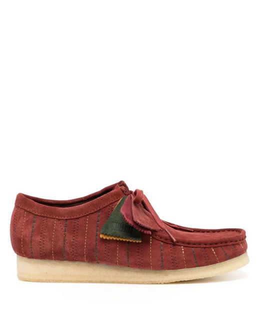 Clarks Red Wallabee Suede Lace-Up Shoes for men