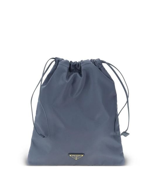 Borsa A Spalla Con Coulisse di Prada in Blue